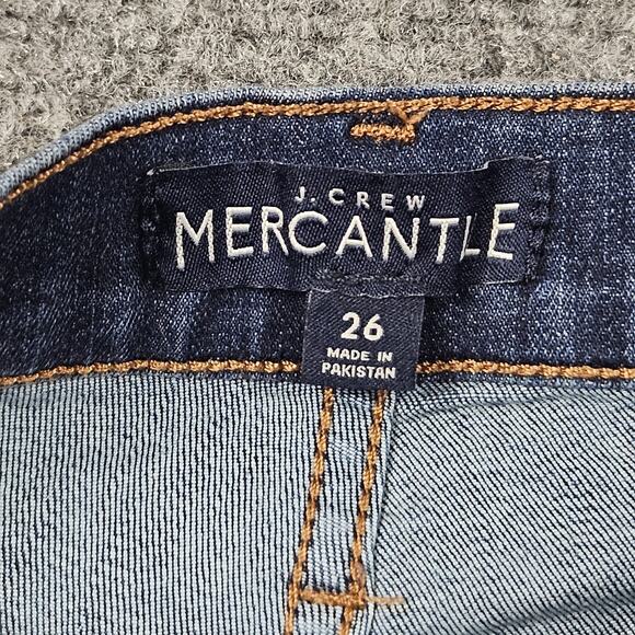 J Crew Mercantile Jeans Size 26 Blue Denim Straight Skinny Medium Wash - Picture 2 of 9